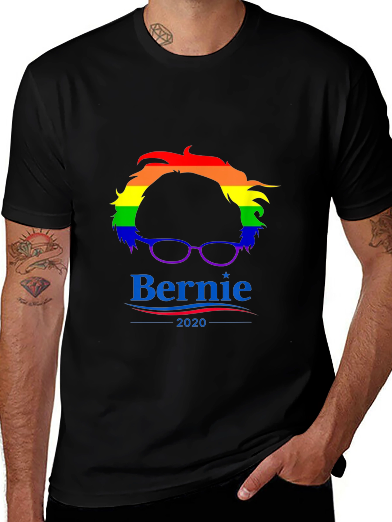 Variant 8 of Bernie 2020 Rainbow T-Shirt