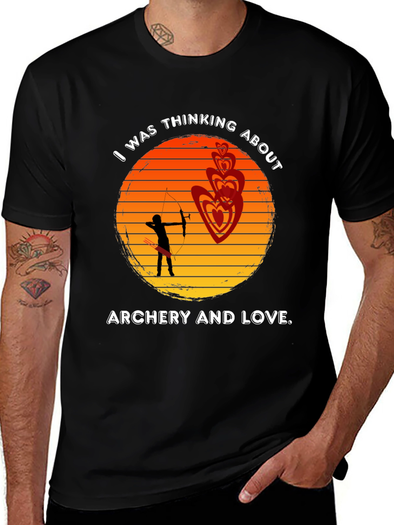 Variant 13 of Archery and Love T-Shirt - Sunset Design