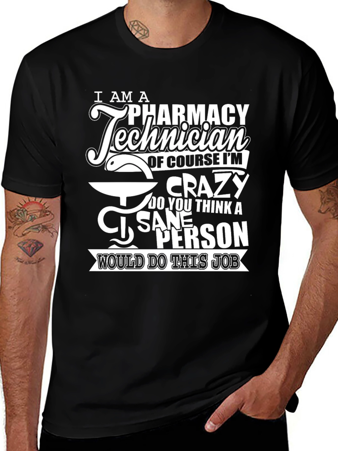 Variant 19 of Pharmacy Technician Crazy Job T-Shirt