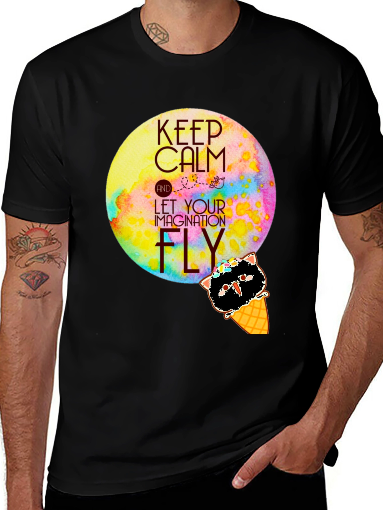 Variant 22 of Keep Calm Ice Cream Cat T-Shirt