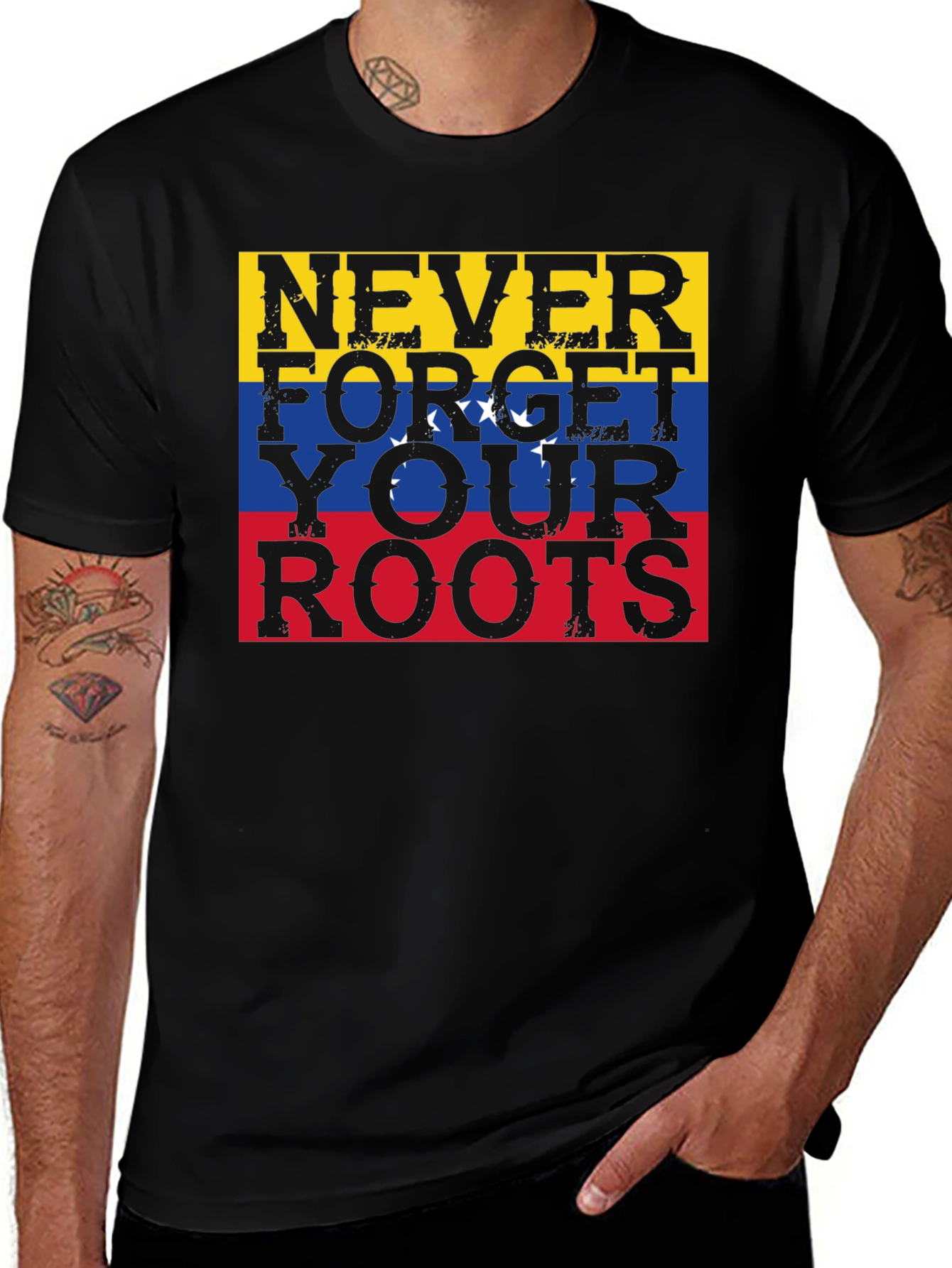 Never Forget Your Roots T-Shirt Venezuela Flag
