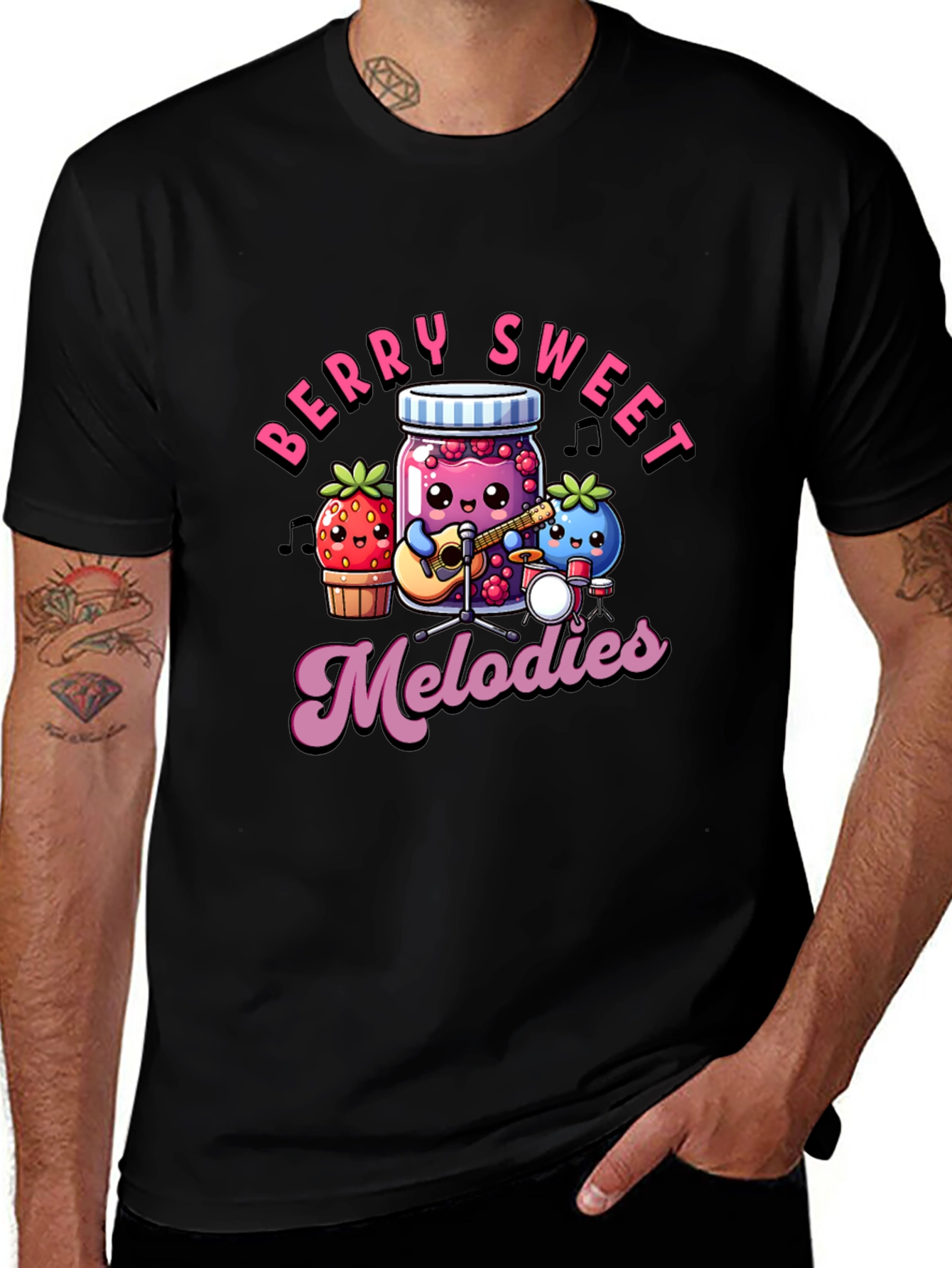 Variant 30 of Berry Sweet Melodies Black Graphic Tee
