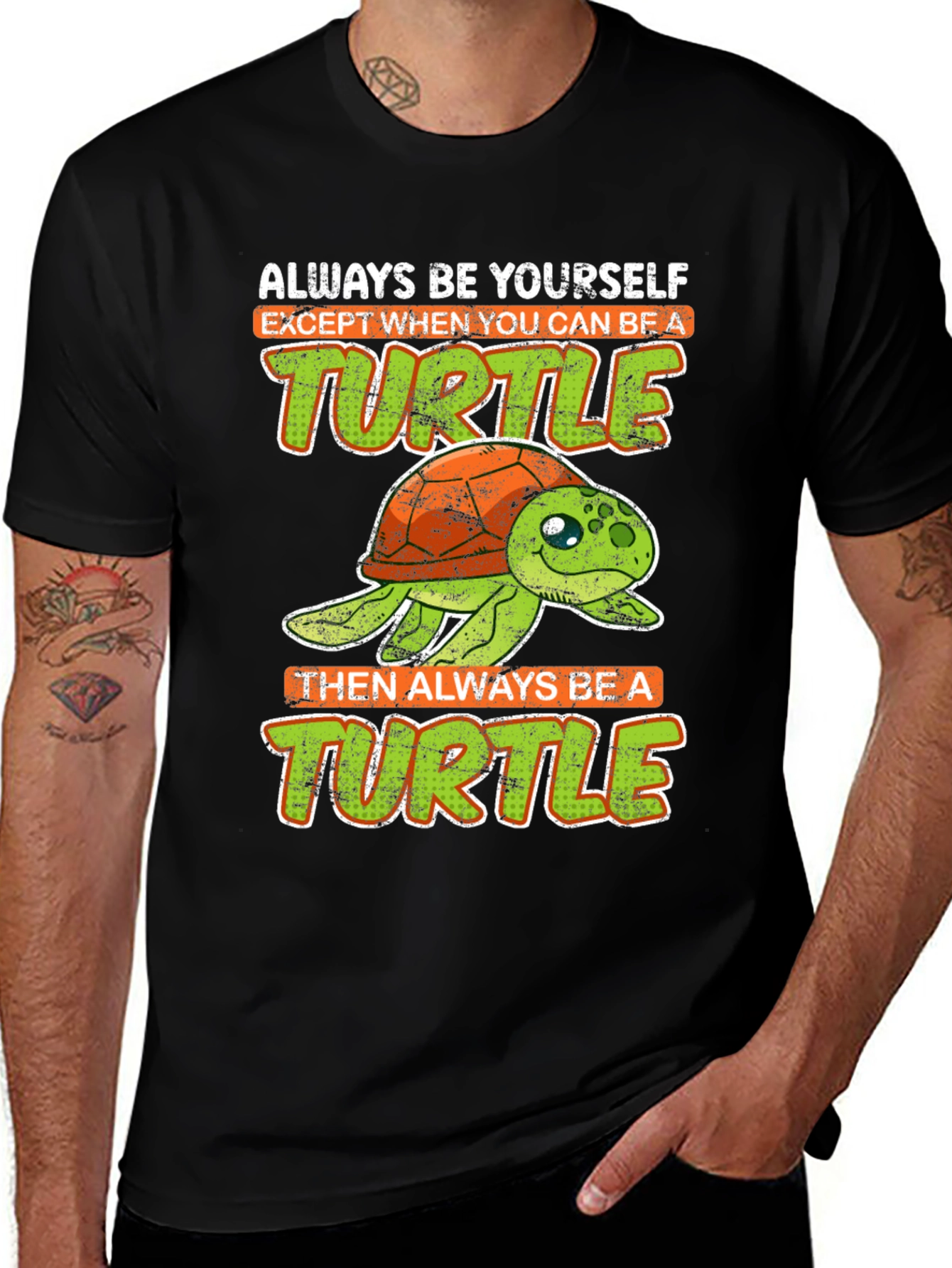 Variant 27 of Funny Turtle Graphic Tee - Always Be Yourself T-Shirt