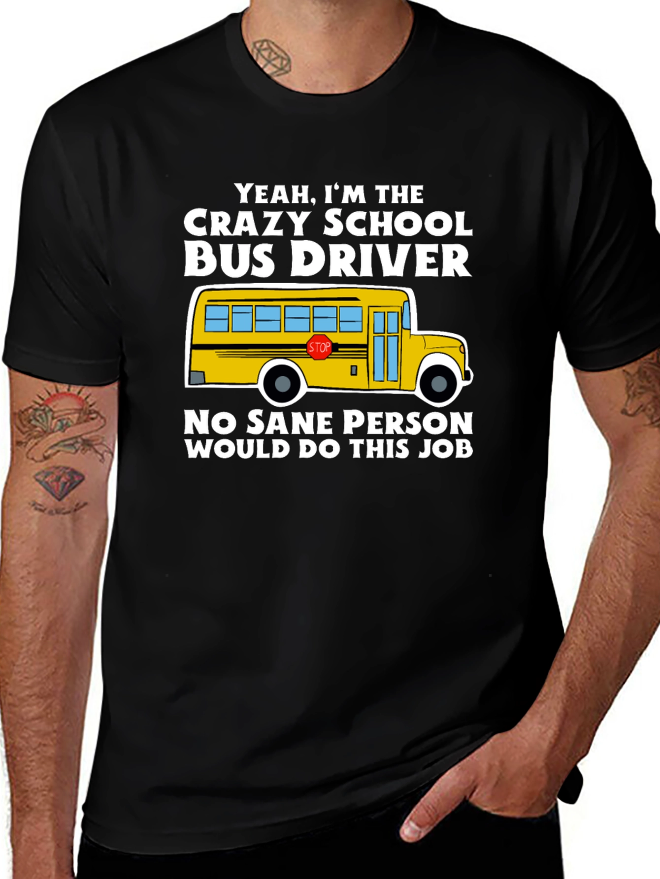 Variant 12 of Crazy School Bus Driver Graphic Tee