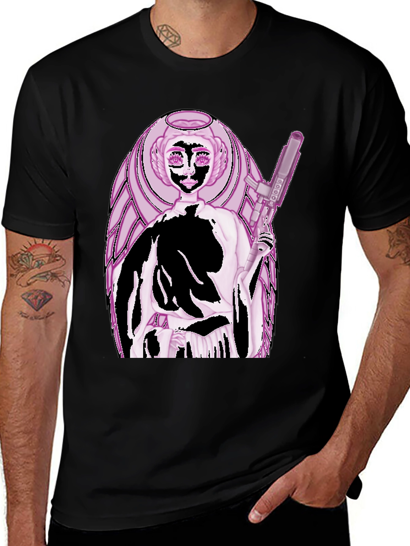 Variant 25 of Leia Gunner Tee - Black Graphic T-Shirt