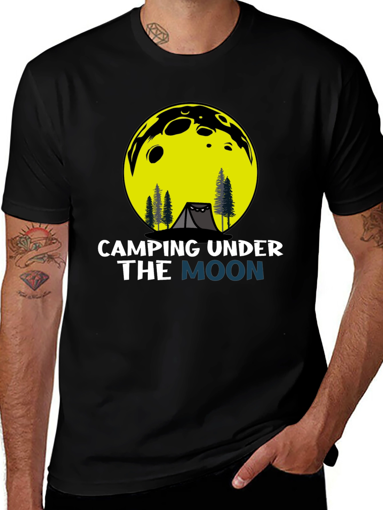 Camping Under The Moon Graphic Tee