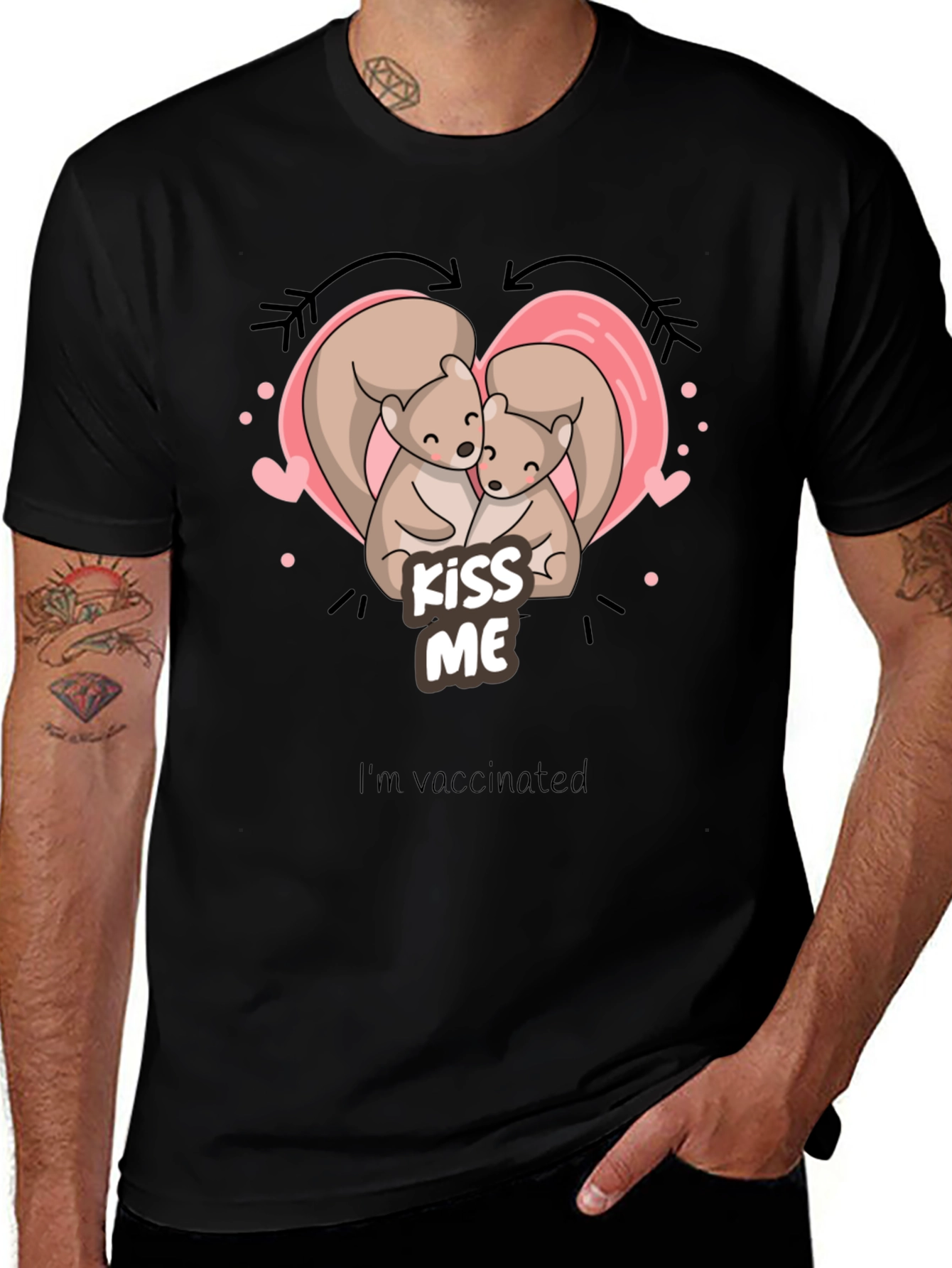 Variant 10 of Kiss Me Squirrel T-Shirt - Vaccinated Love