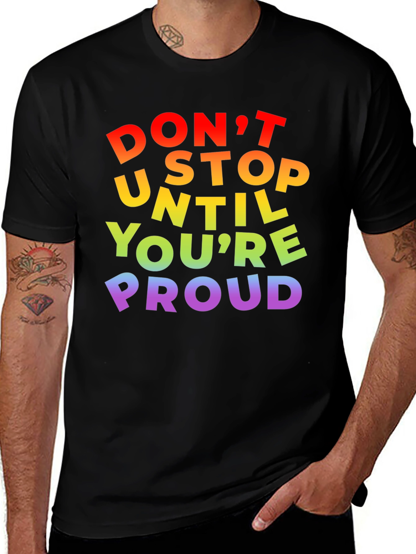 Variant 21 of Rainbow Pride T-Shirt - Don't Stop Until You're Proud!