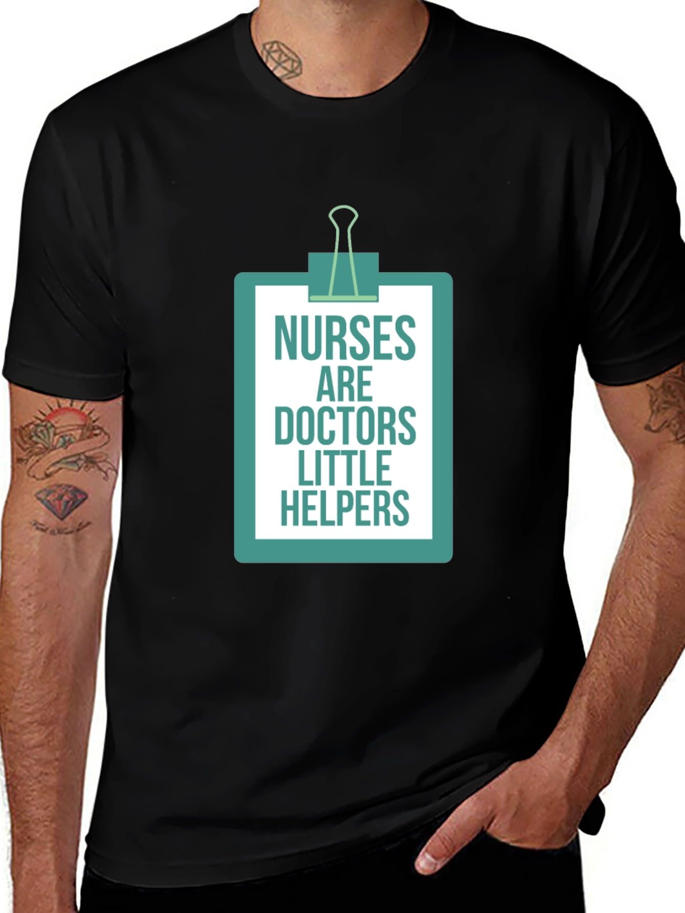 Nurses Are Doctors Little Helpers Black T-Shirt