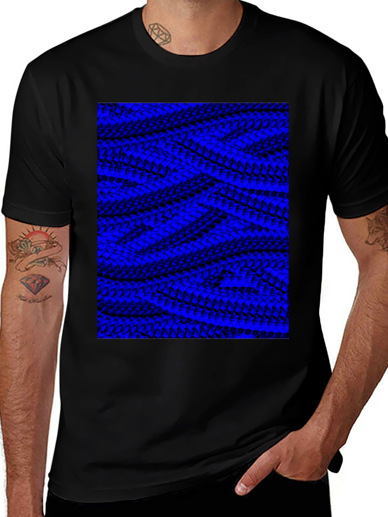Variant 28 of Abstract Blue Pattern Graphic Tee