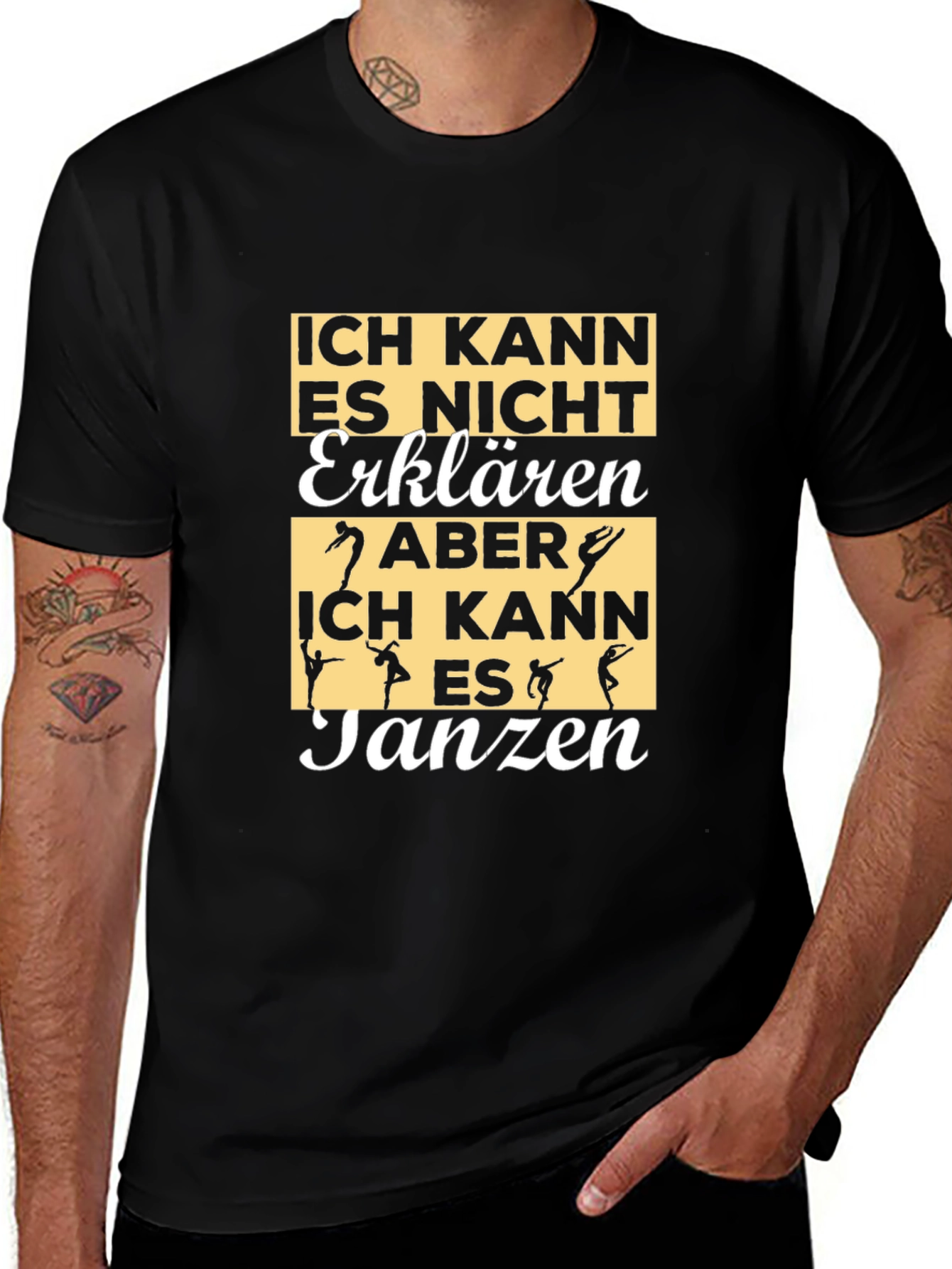 Variant 9 of Ich Kann Es Tanzen Graphic Tee - Black Cotton T-Shirt