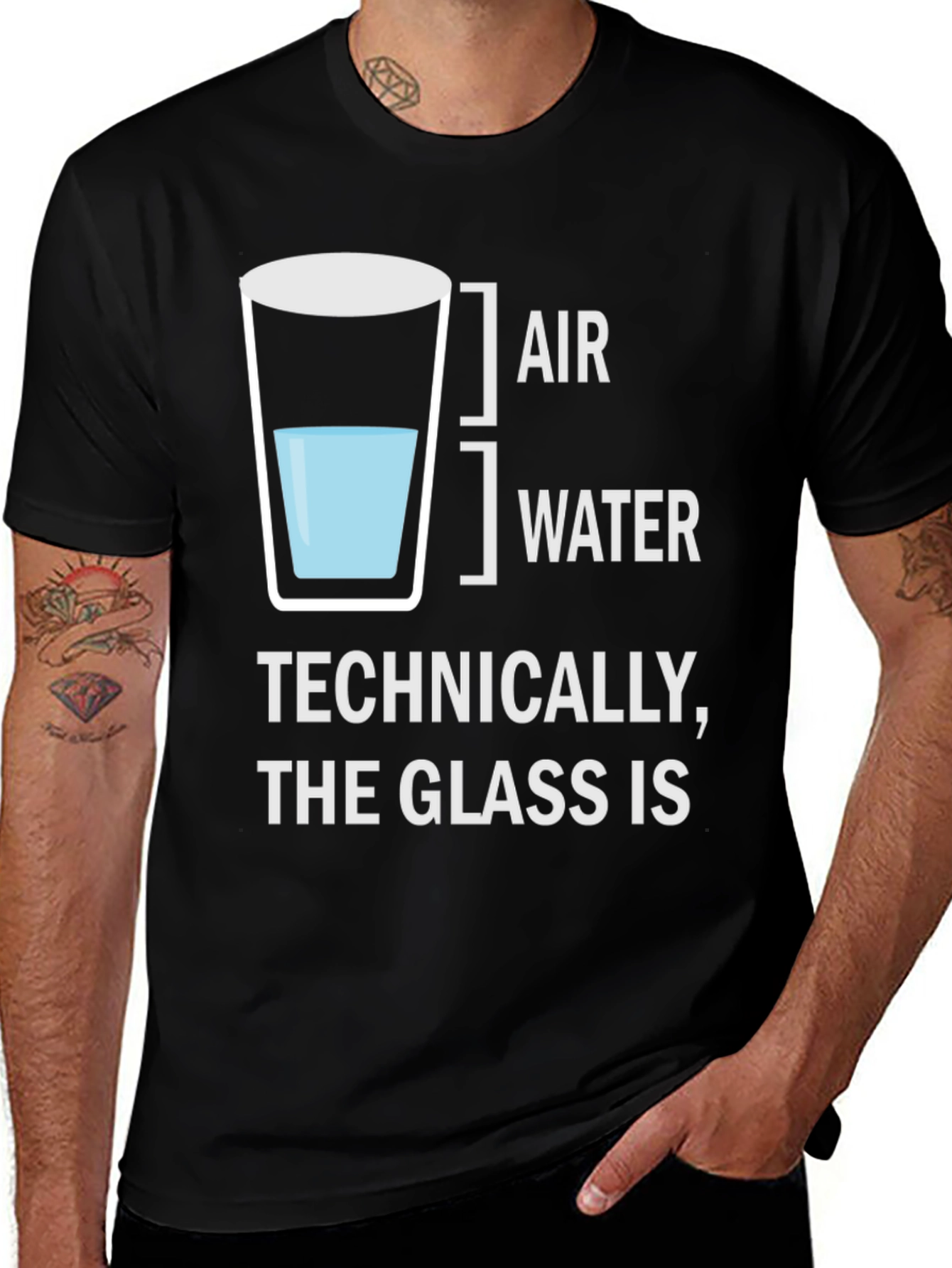 Variant 19 of Technically The Glass Is Funny T-Shirt