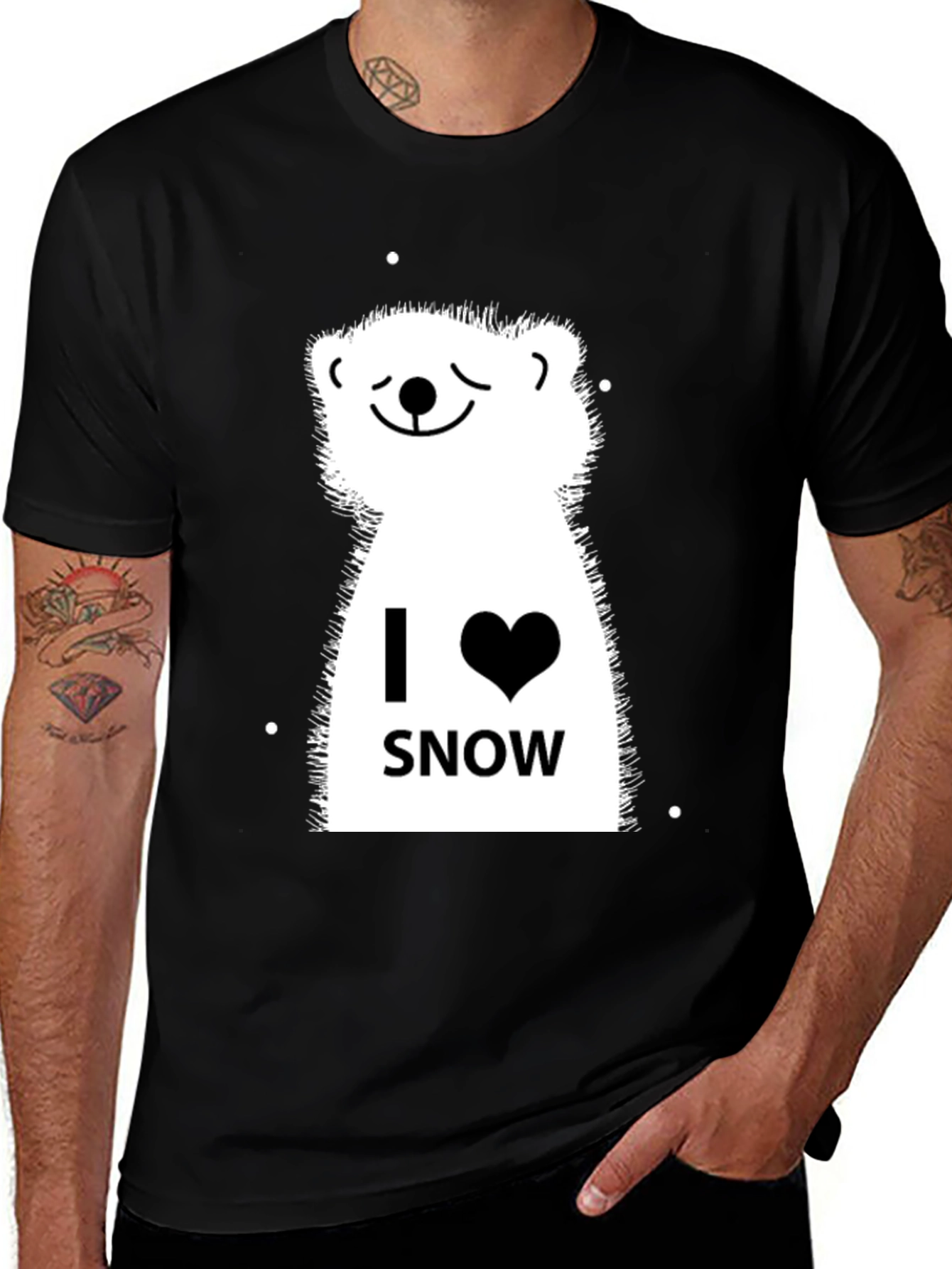 I Love Snow Polar Bear Graphic Tee