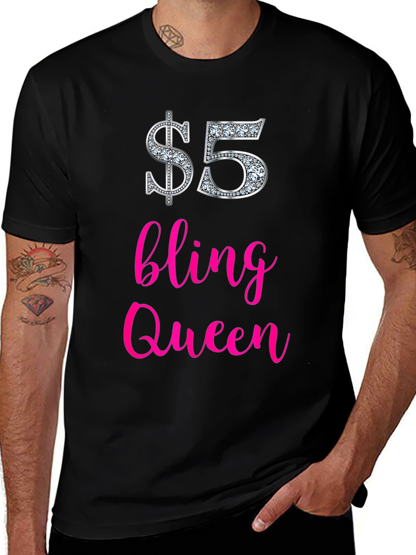 Variant 20 of $5 Bling Queen Graphic Tee - Statement T-Shirt