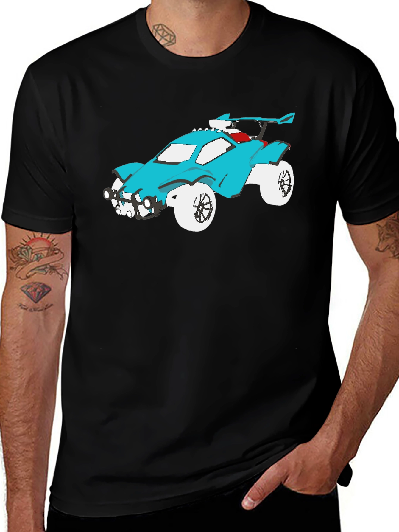 Variant 9 of Rocket League Car Graphic Black T-Shirt