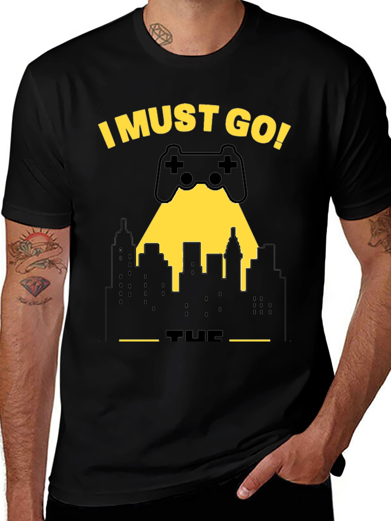 Variant 20 of I Must Go! Gamer T-Shirt - Black Cotton Tee