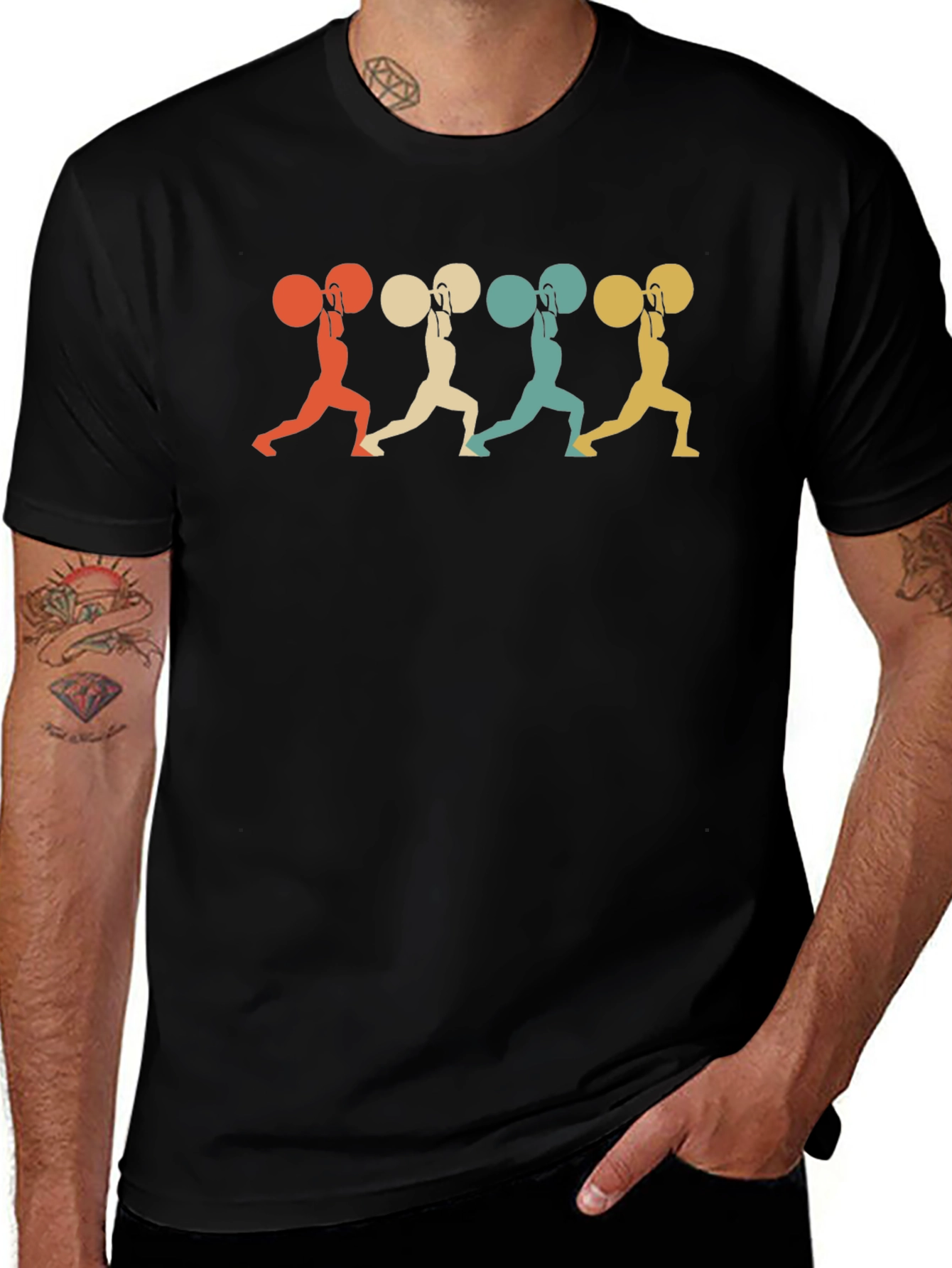 Variant 15 of Retro Weightlifting T-Shirt