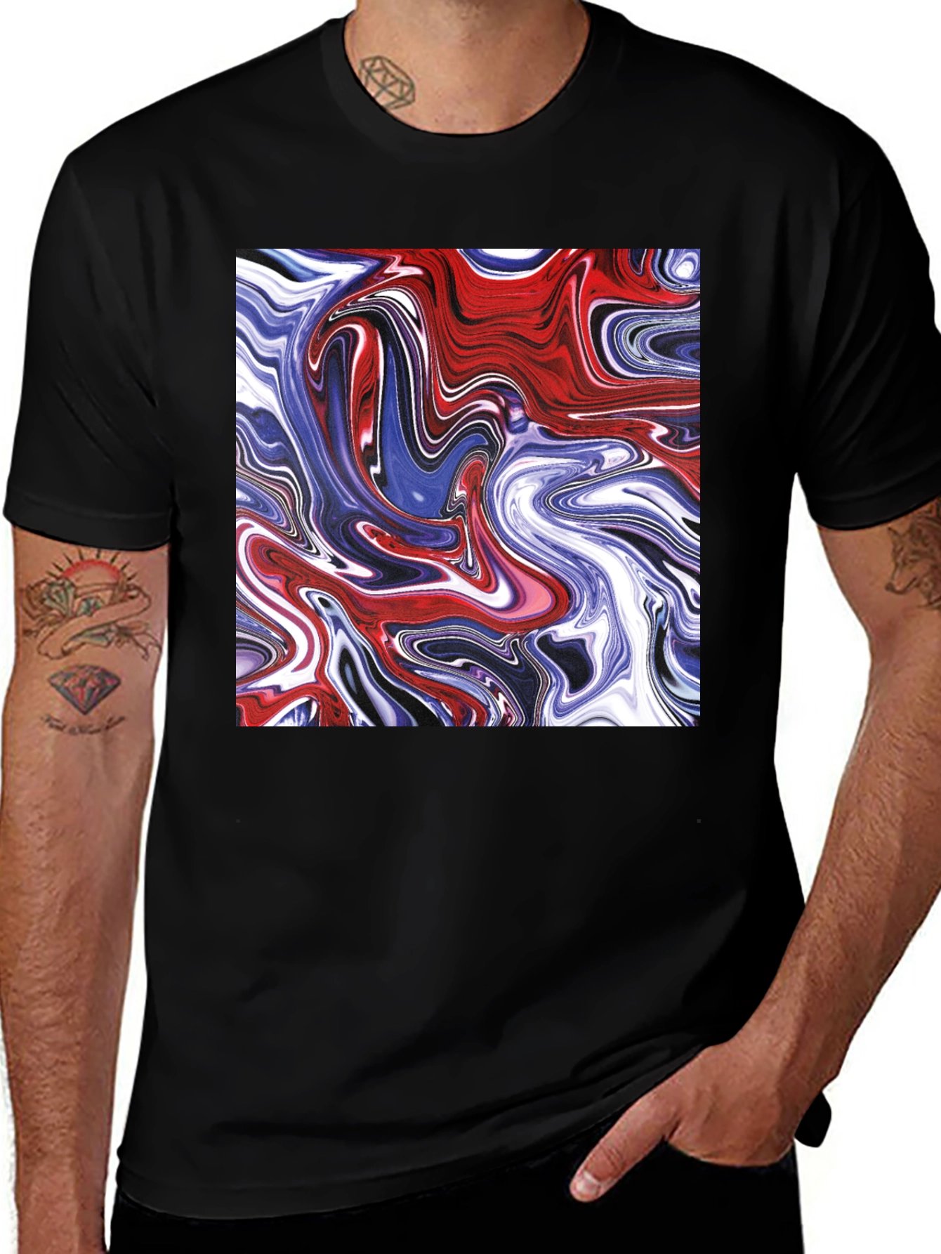 Variant 3 of Swirled Paint Graphic Tee - Cool Abstract Art T-Shirt
