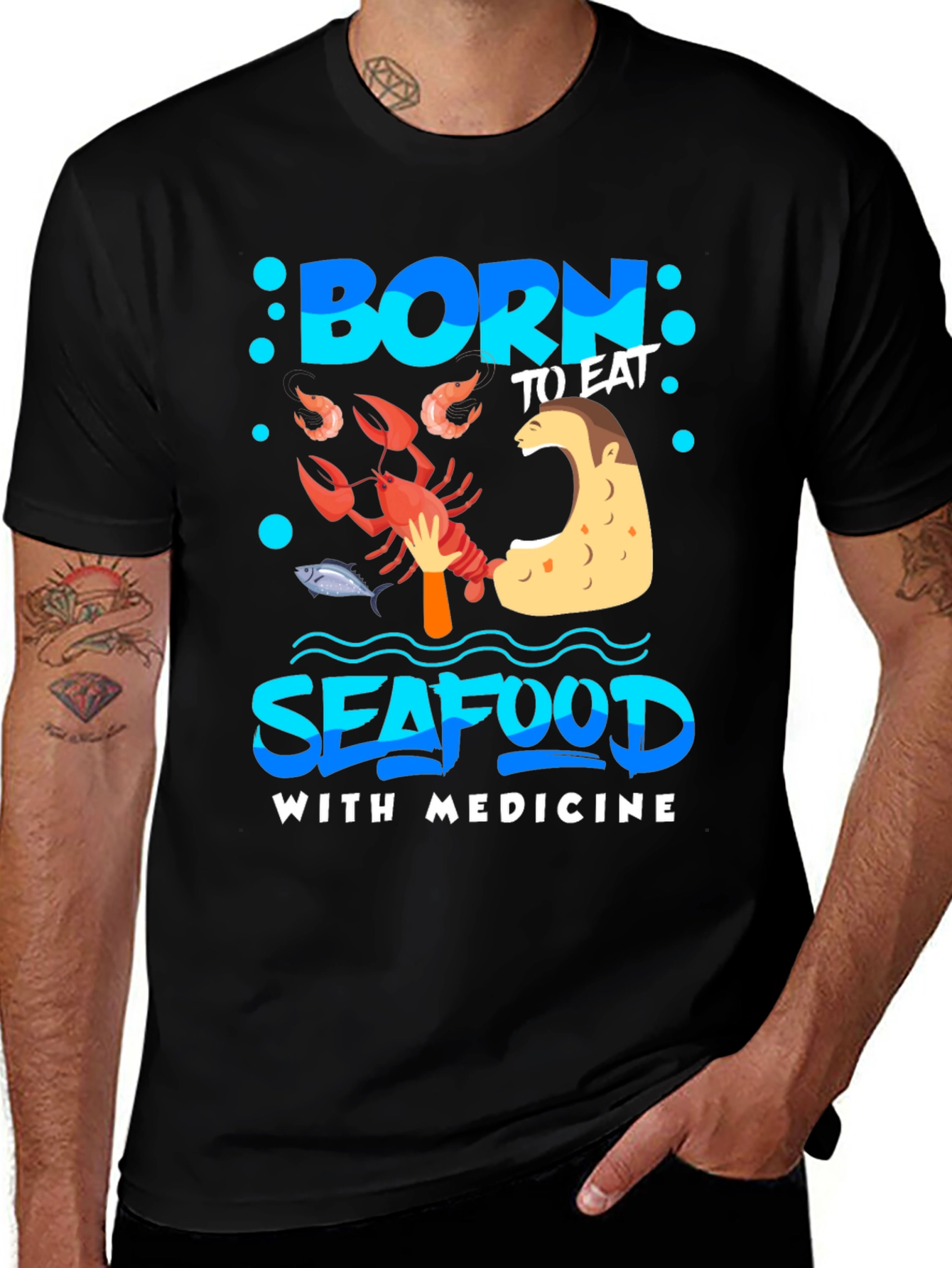 Variant 21 of Born to Eat Seafood T-Shirt