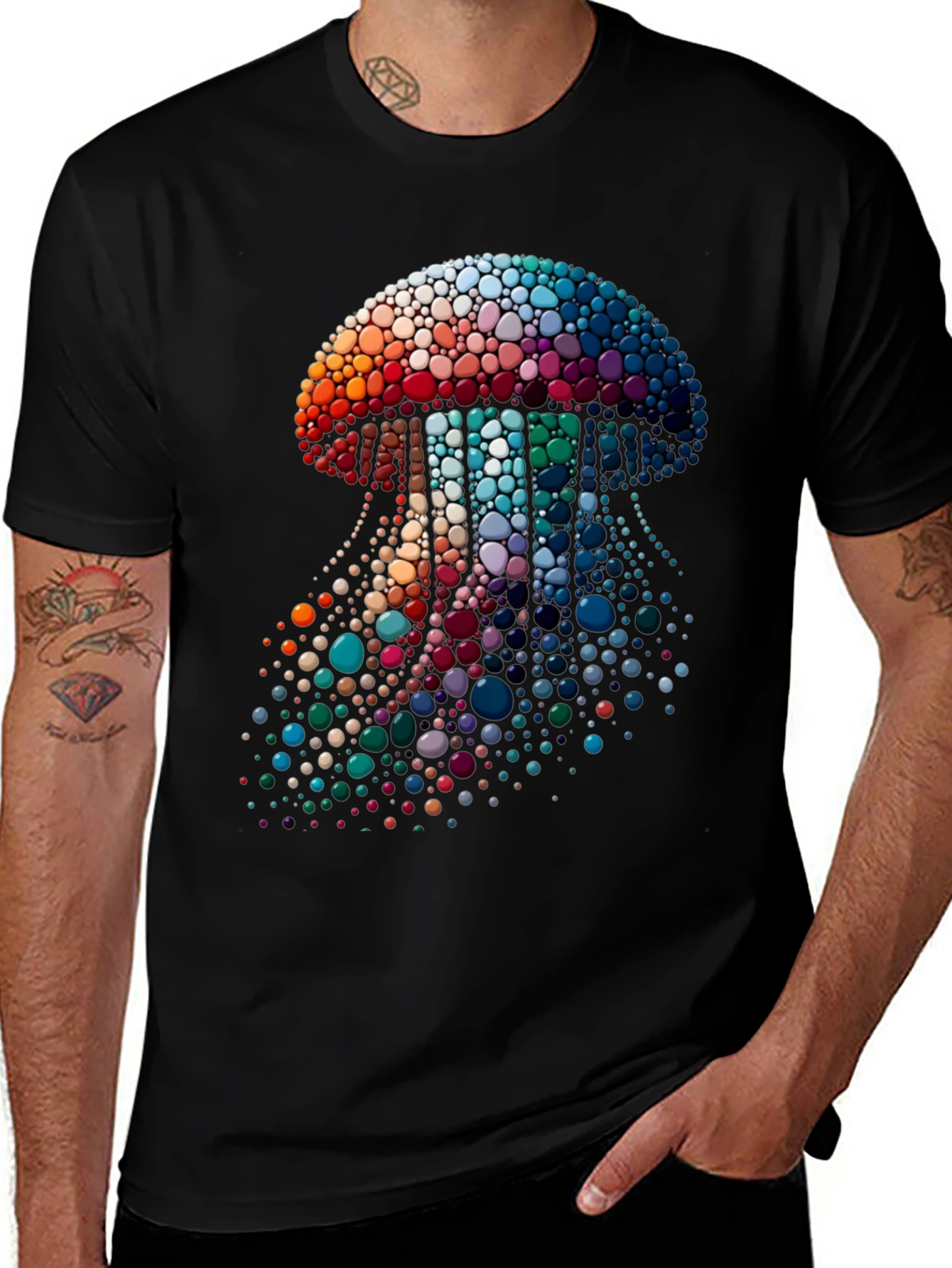 Variant 23 of Colorful Jellyfish Graphic Tee - Unique Artistic Design