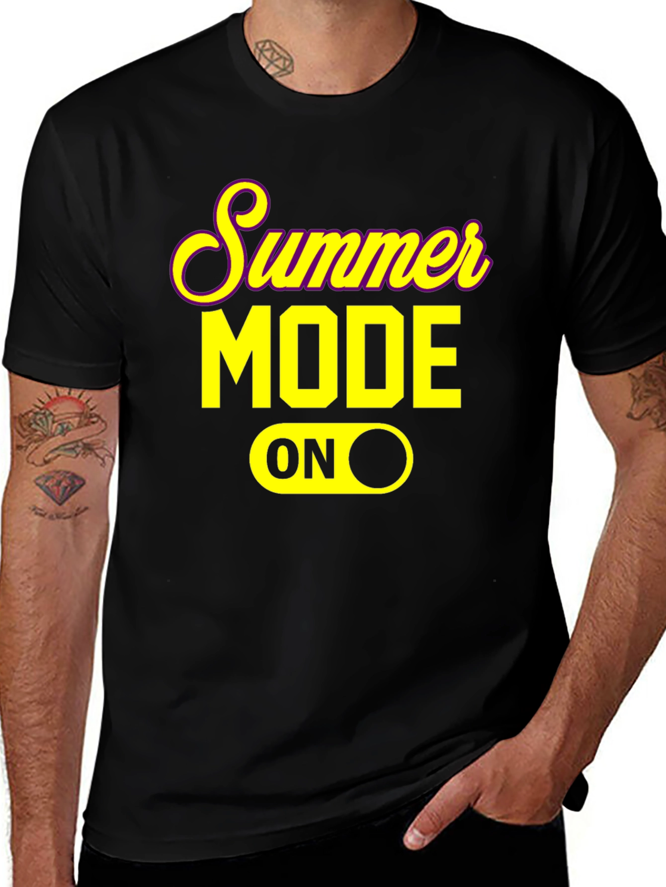 Summer Mode ON Black T-Shirt