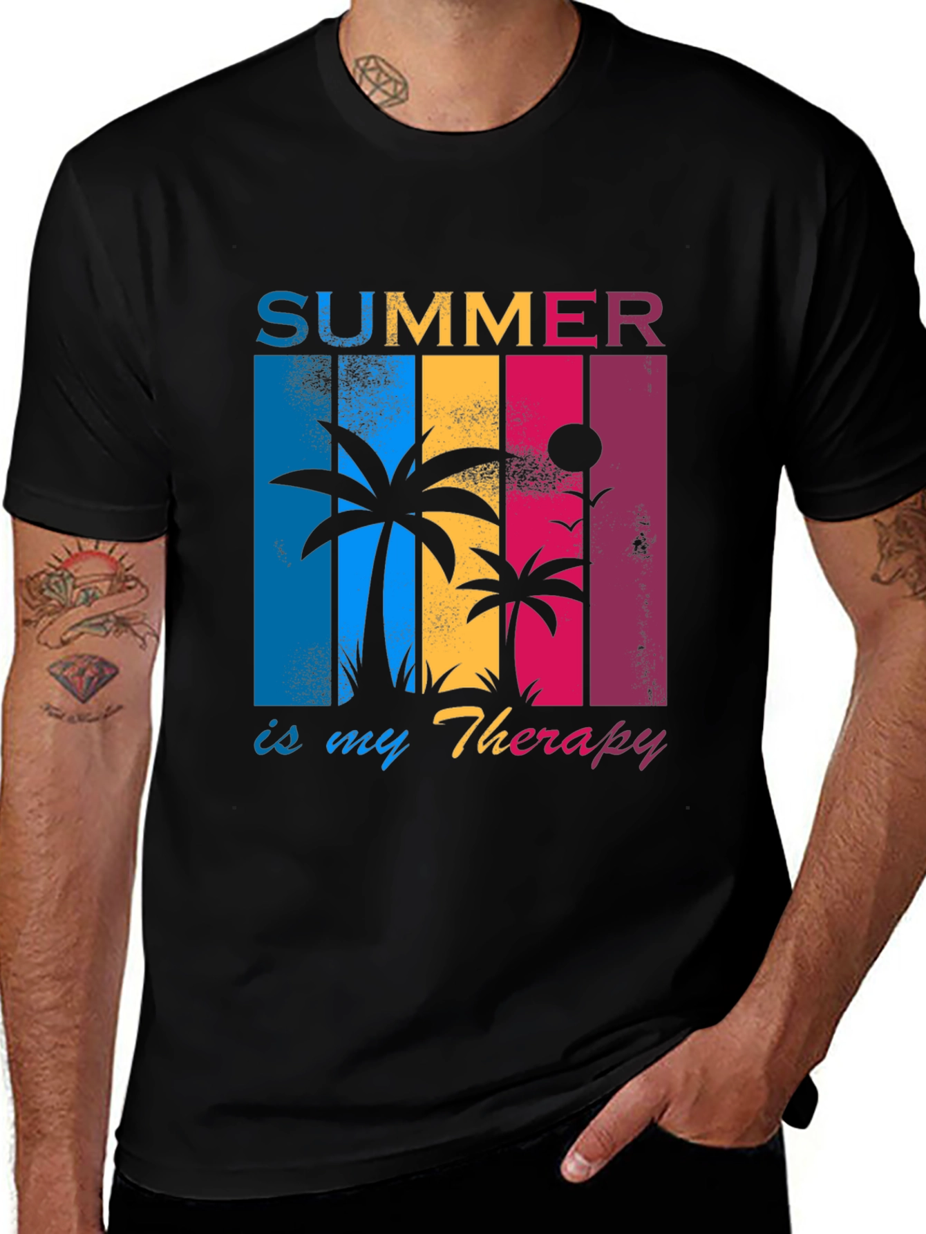 Summer Therapy T-Shirt - Tropical Palm Tree Design