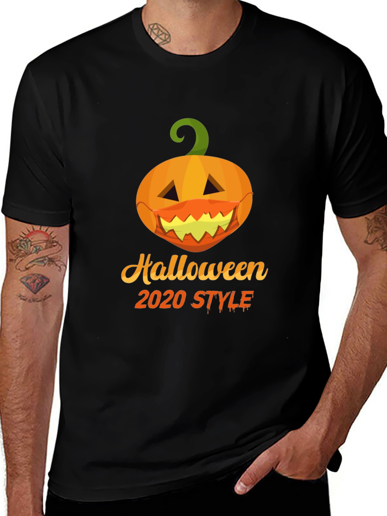 Halloween 2020 Style Pumpkin Face Mask T-Shirt