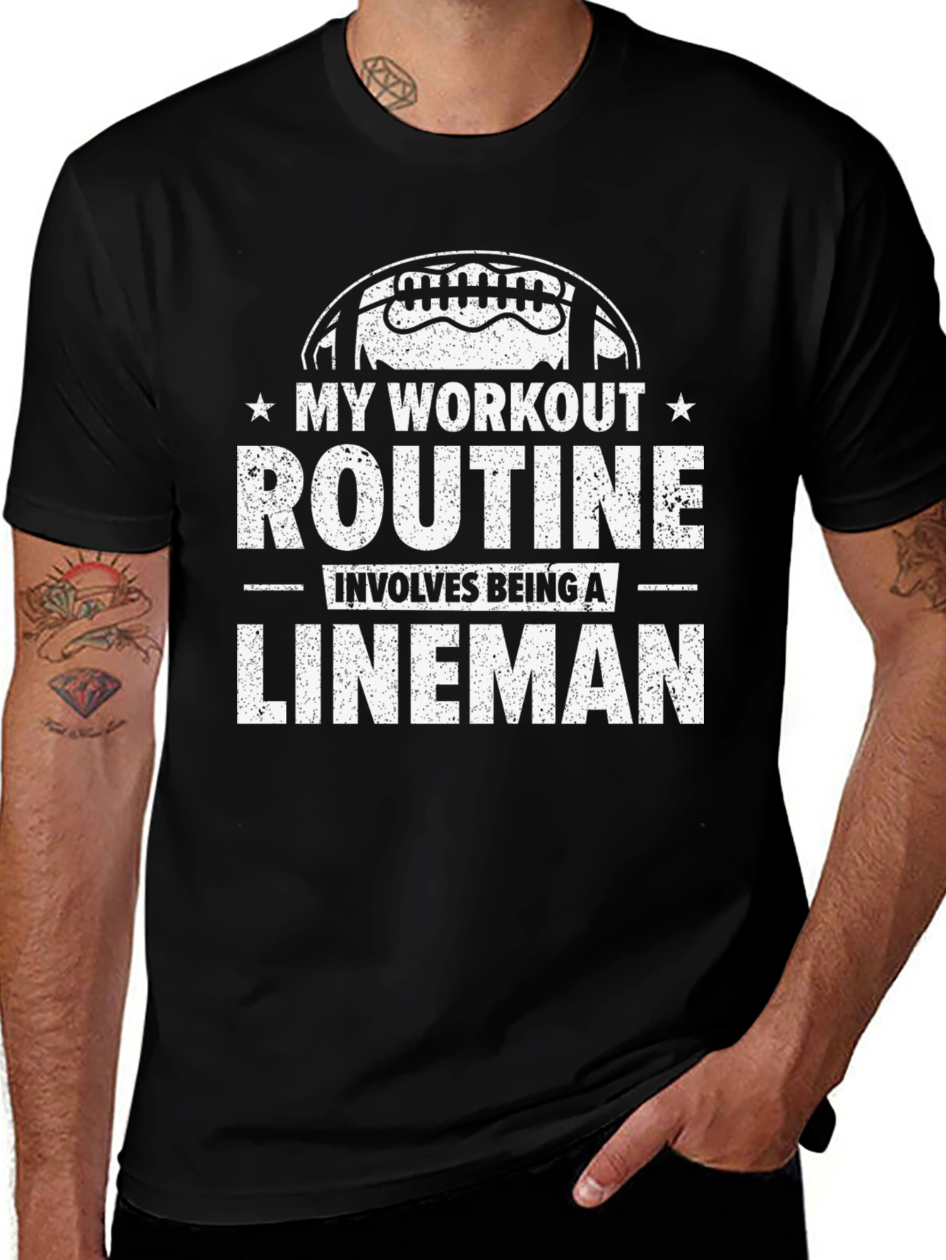 Variant 11 of Lineman Workout T-Shirt - Football Inspired Tee