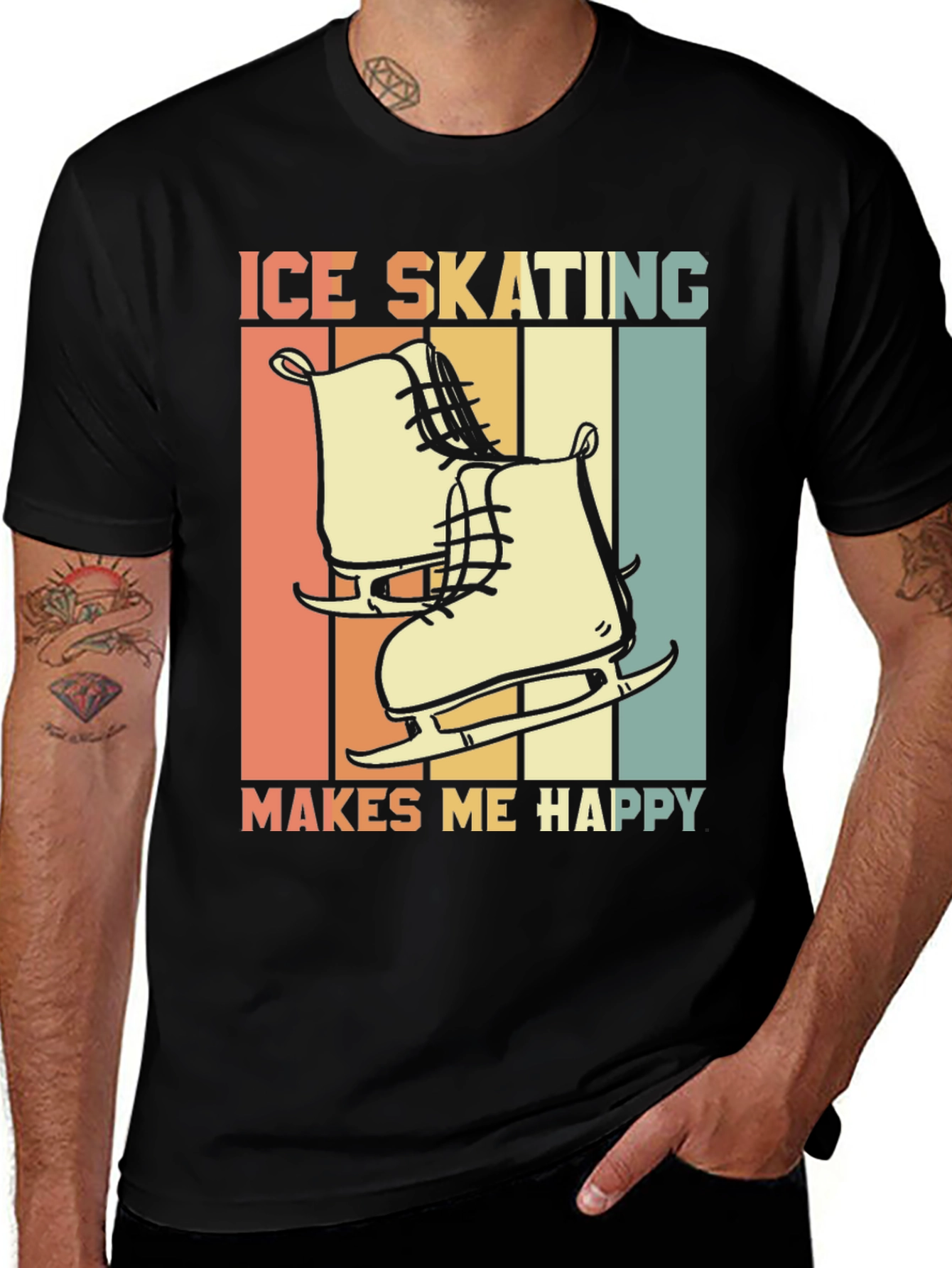 Variant 21 of Ice Skating Makes Me Happy Graphic Tee