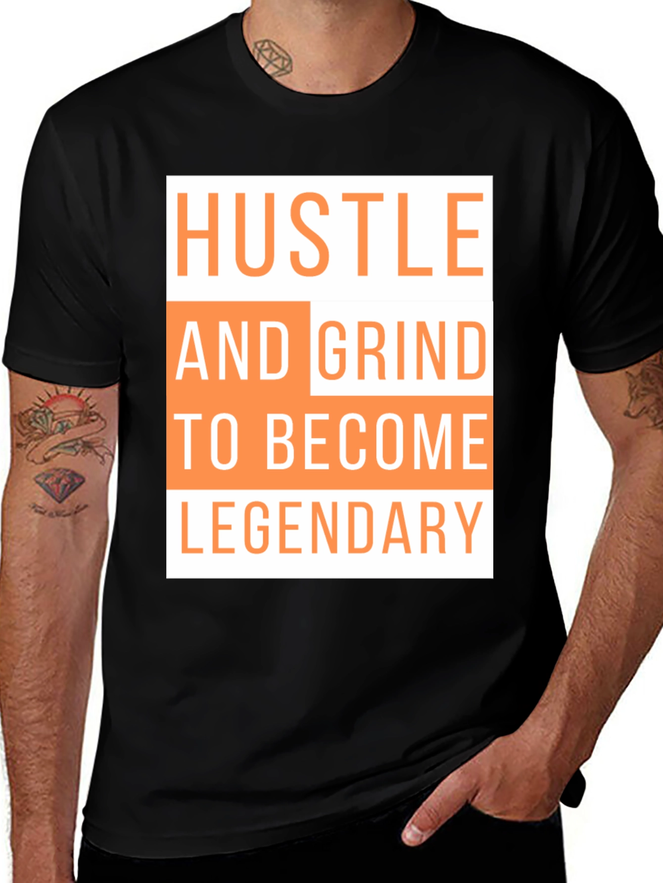 Variant 24 of Hustle & Grind Legendary Black T-Shirt