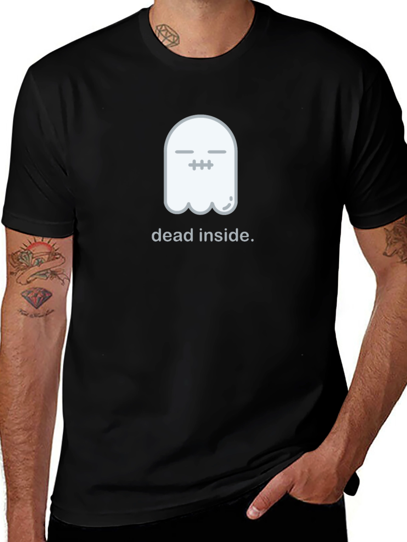 Dead Inside Ghost Graphic Black T-Shirt