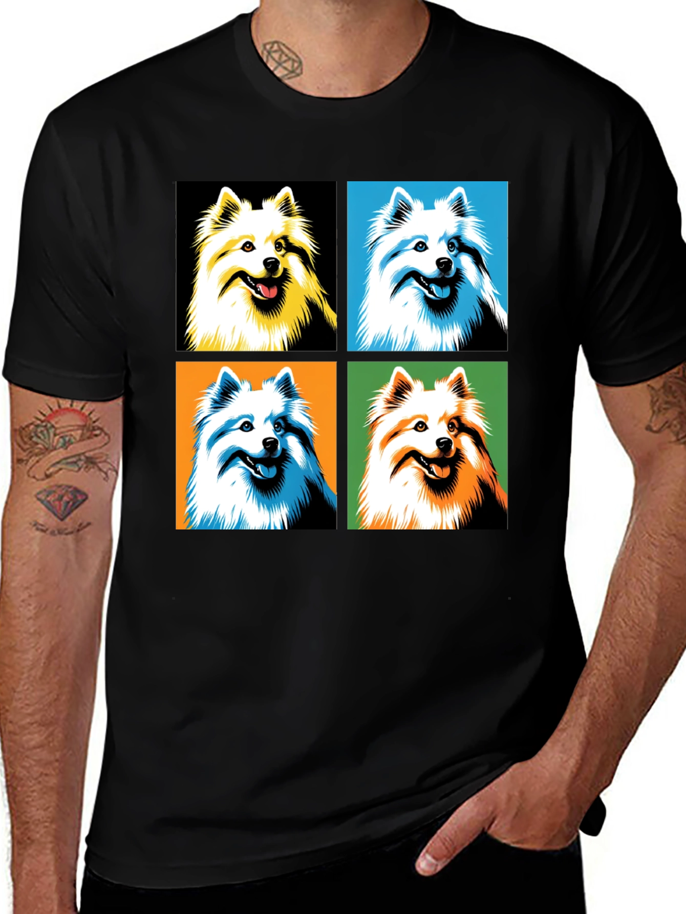 Variant 16 of Pop Art Dog Graphic Tee - Black