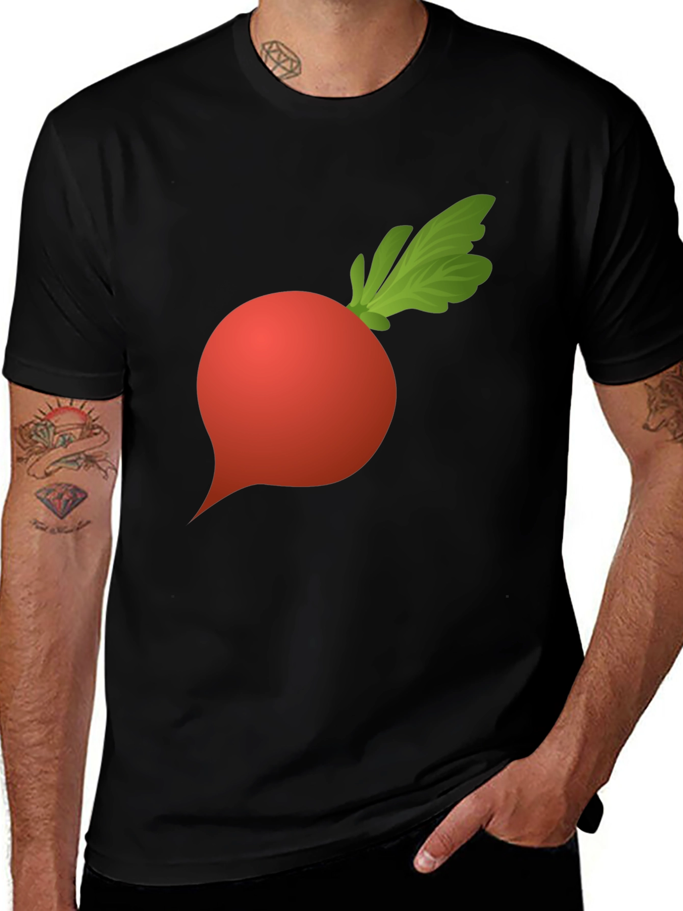 Variant 7 of Radish Graphic Tee - Black Cotton T-Shirt