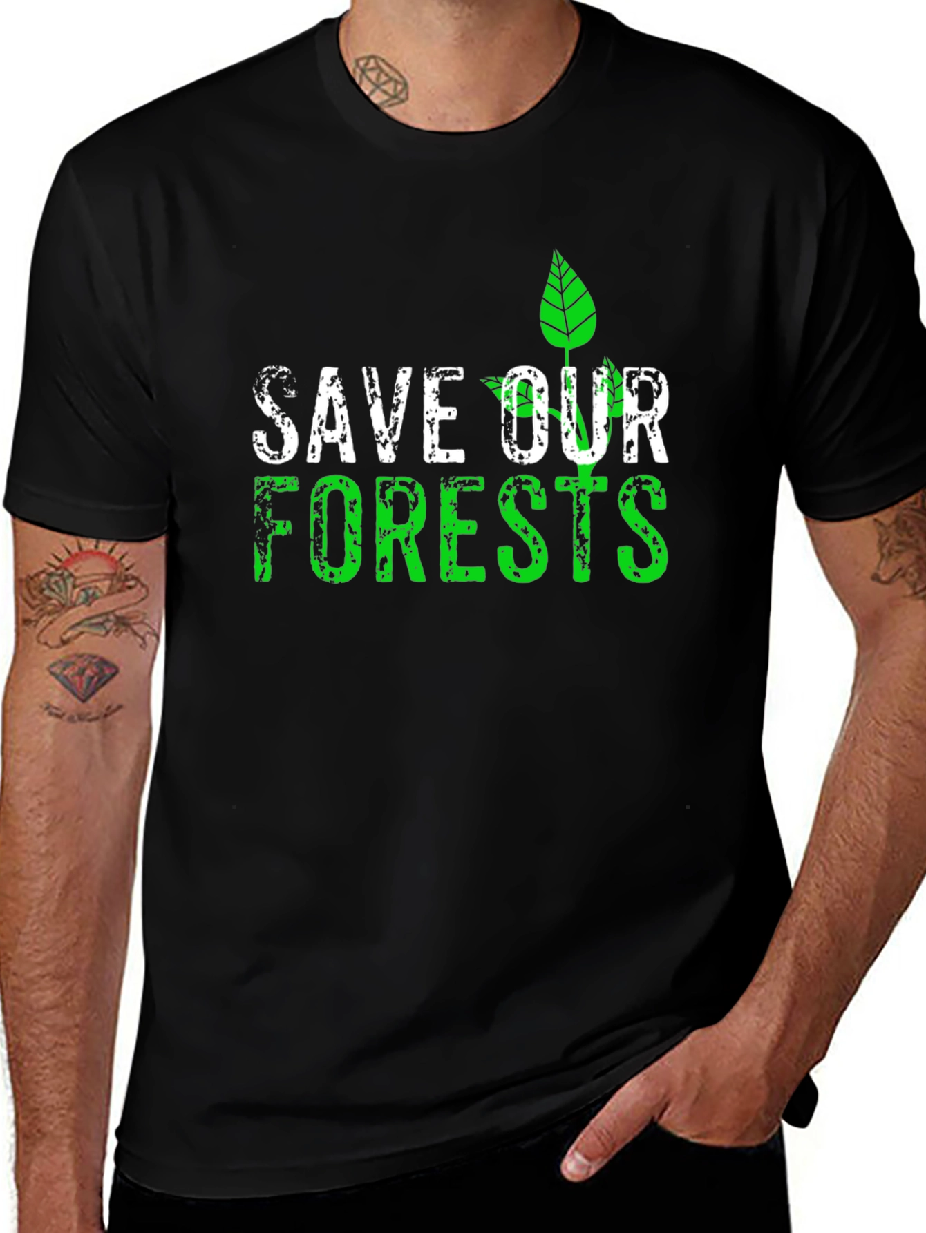 Variant 4 of Eco-Friendly Save Our Forests Graphic T-Shirt