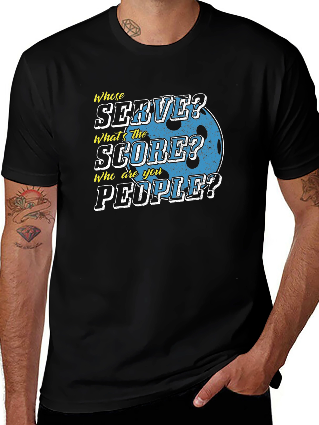 Variant 29 of Pickleball T-Shirt: Whose Serve? What's the Score? 