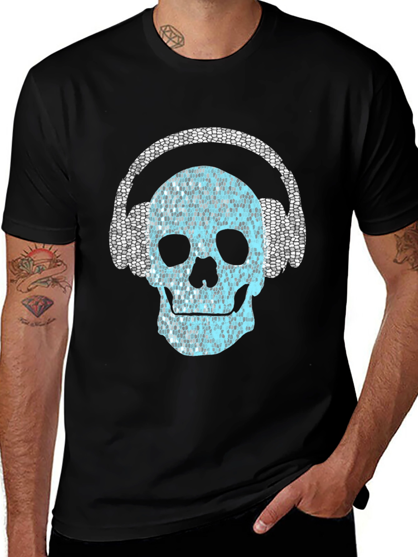Variant 3 of Skull Headphones Graphic Tee