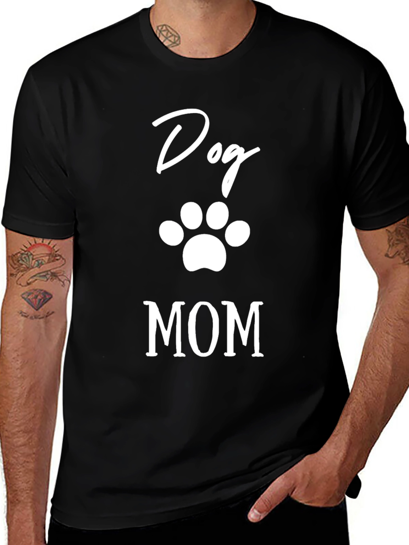 Dog Mom T-Shirt - Cute Paw Print Design