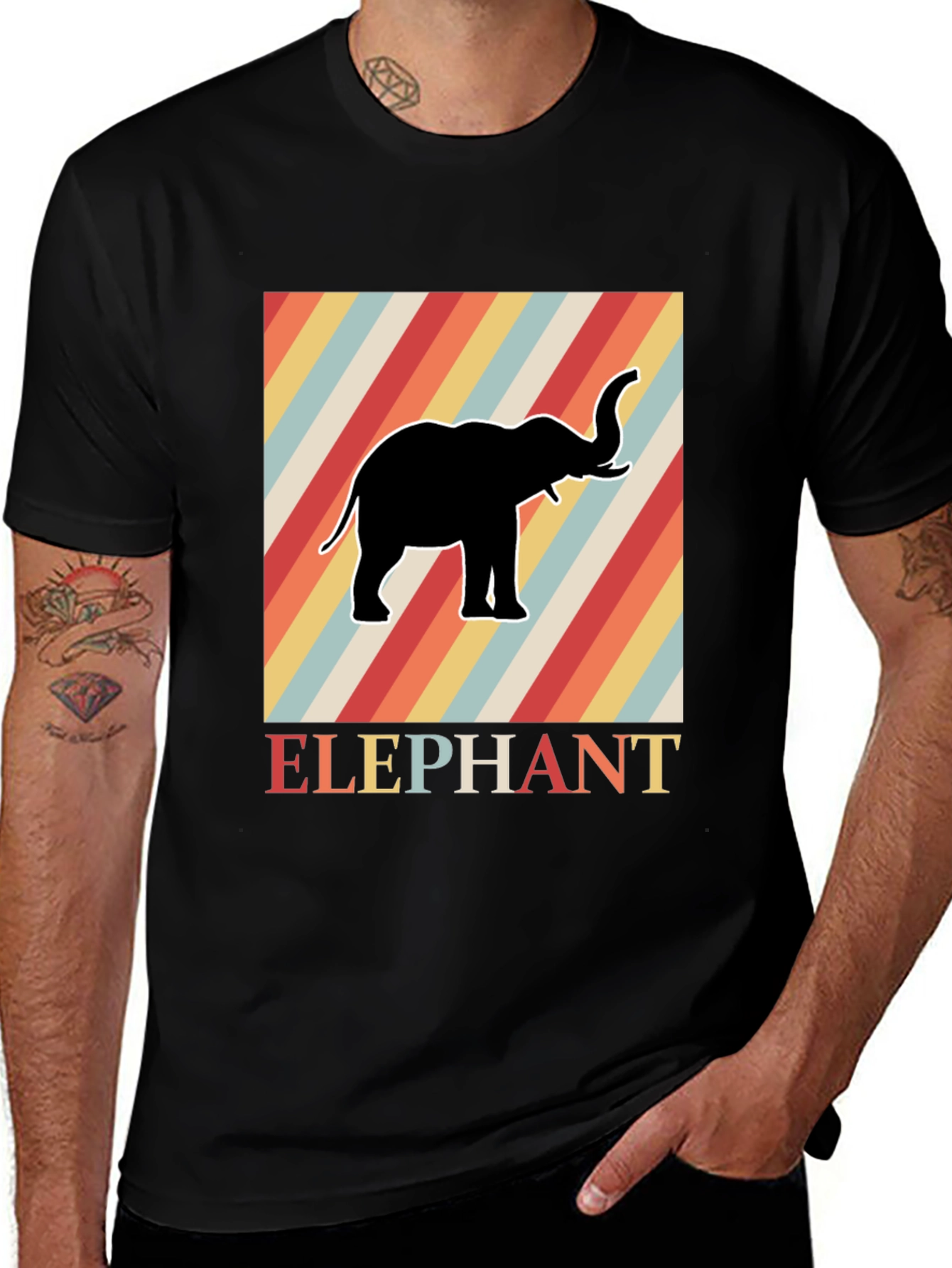 Variant 29 of Retro Elephant T-Shirt - Cool Graphic Tee