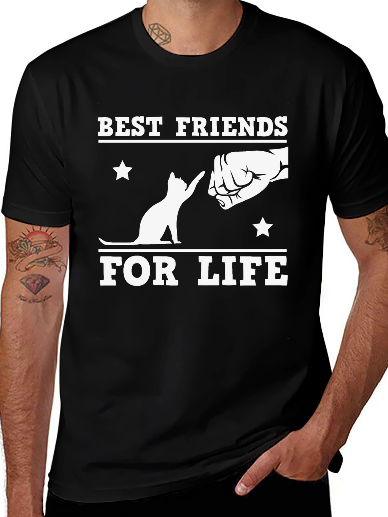 Variant 29 of Best Friends For Life Tee - Cat & Human Design