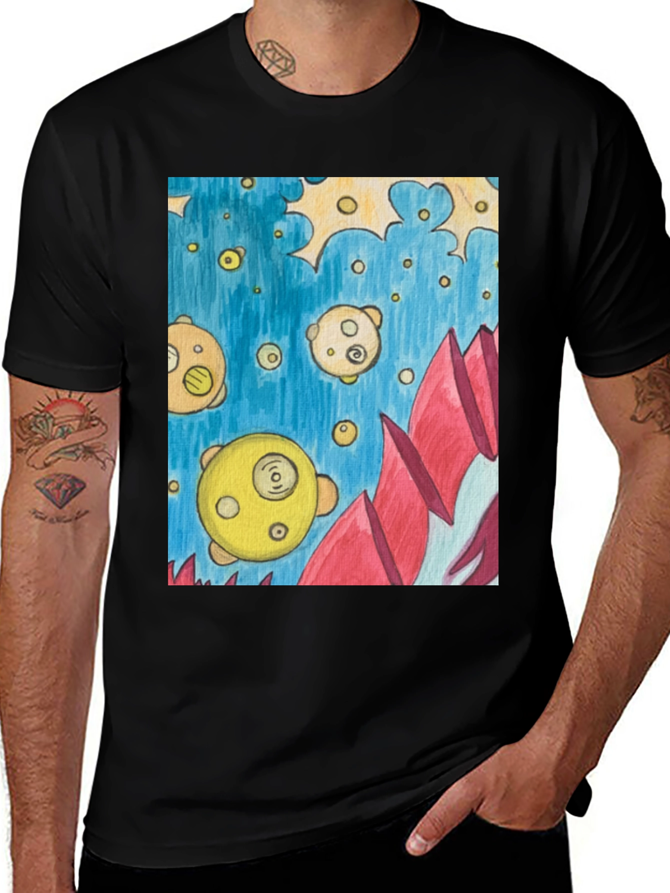 Variant 23 of Unique Graphic T-Shirt - Space Design