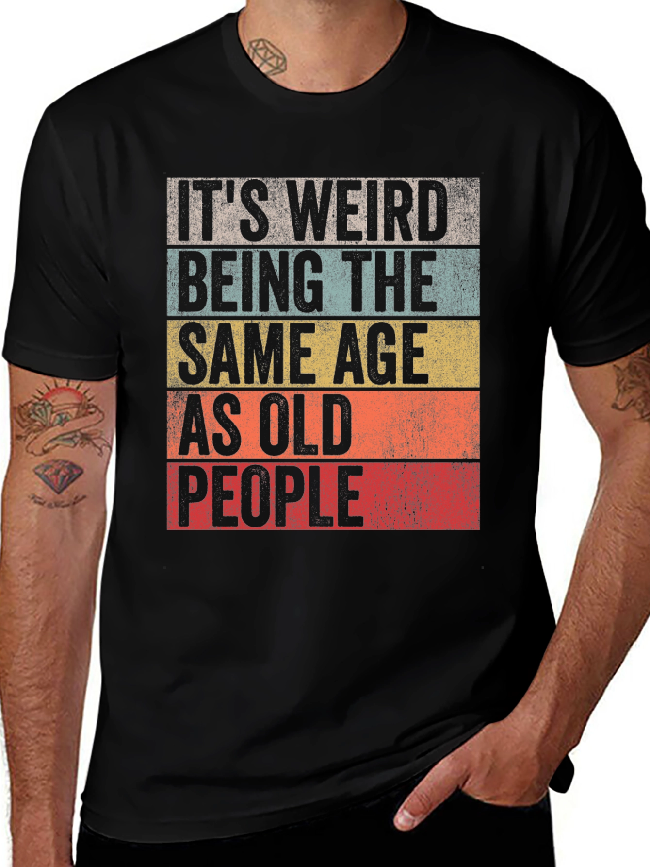 Variant 7 of Funny "Same Age As Old People" Graphic T-Shirt