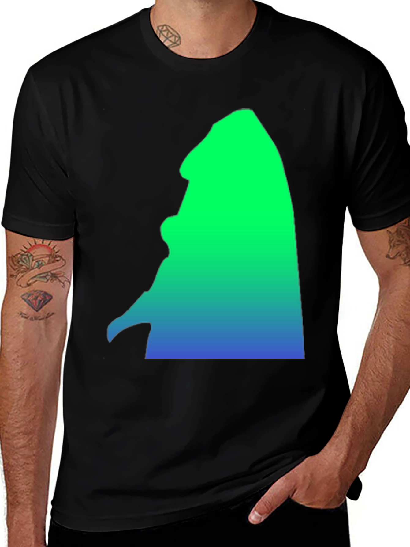 Variant 17 of Gradient Silhouette Graphic Tee - Casual Comfort