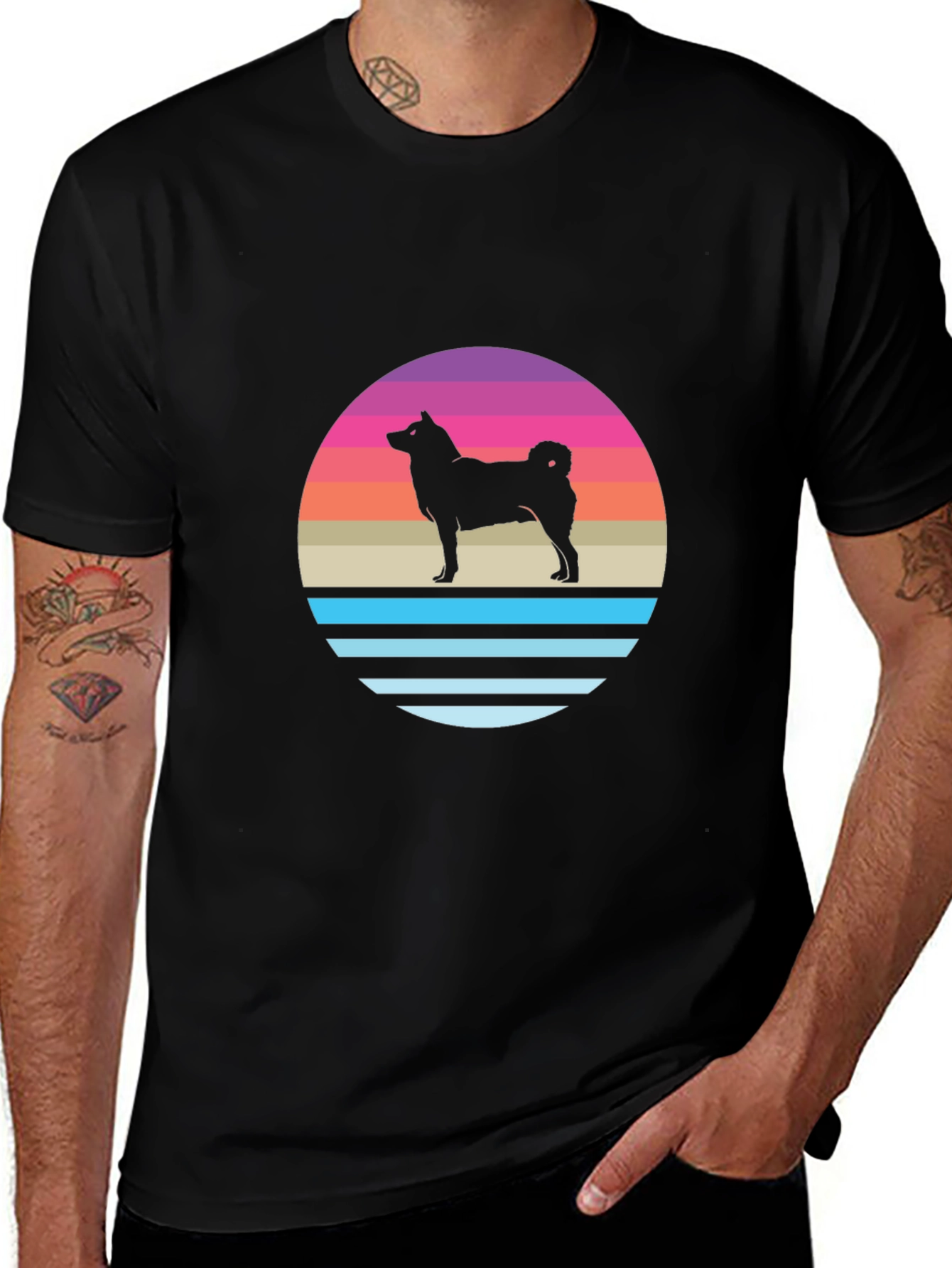 Variant 21 of Retro Dog Silhouette T-Shirt