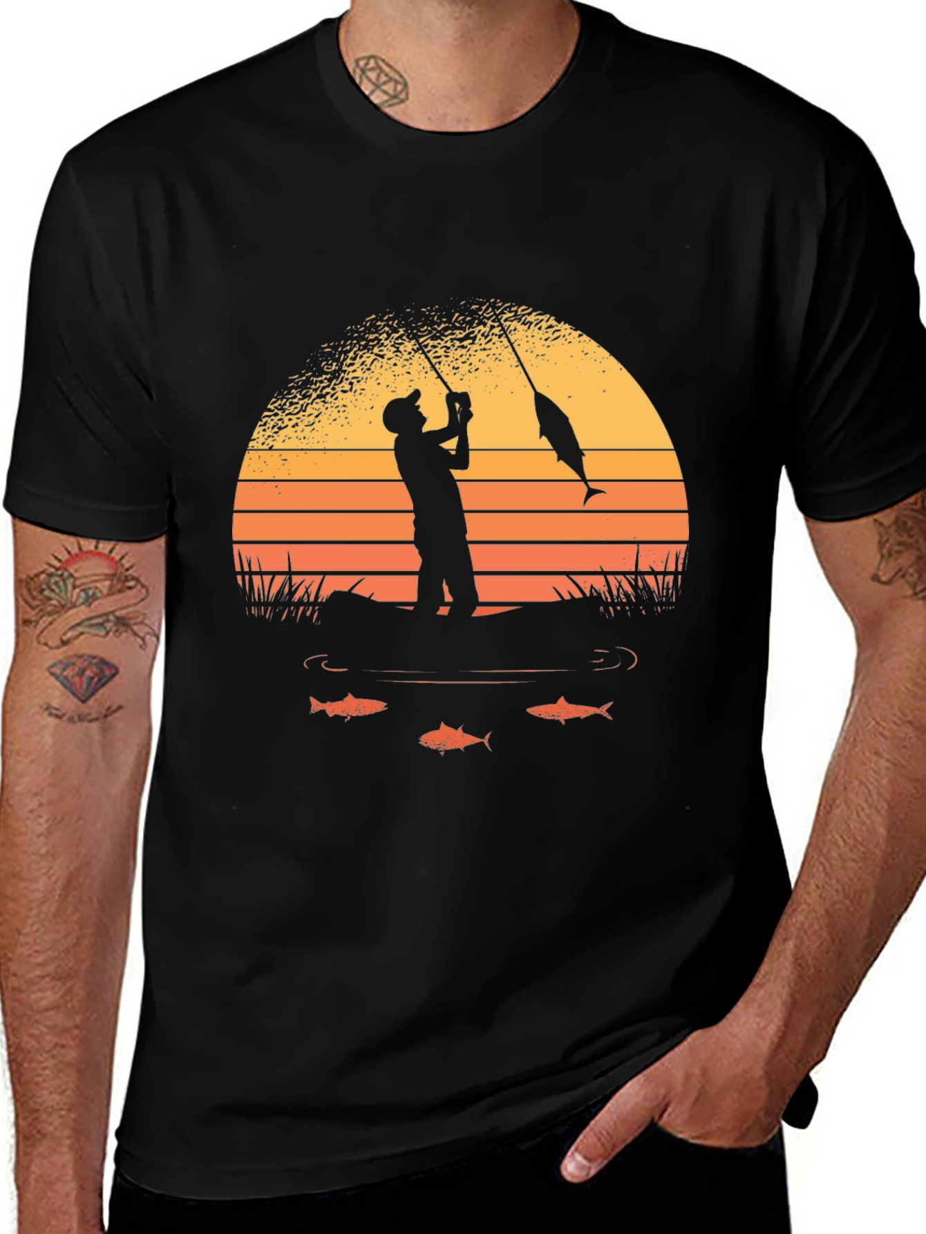 Variant 12 of Fisherman Sunset Graphic T-Shirt