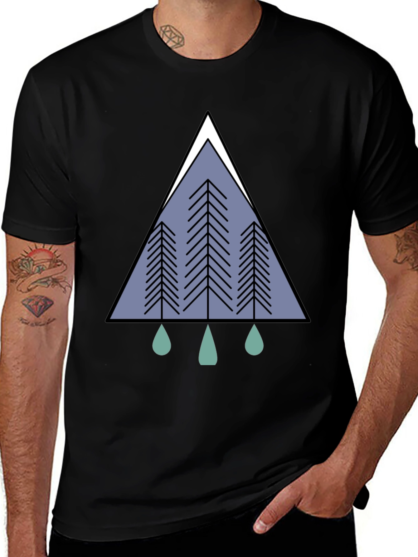Variant 11 of Geometric Forest Tee - Modern Nature Graphic T-Shirt