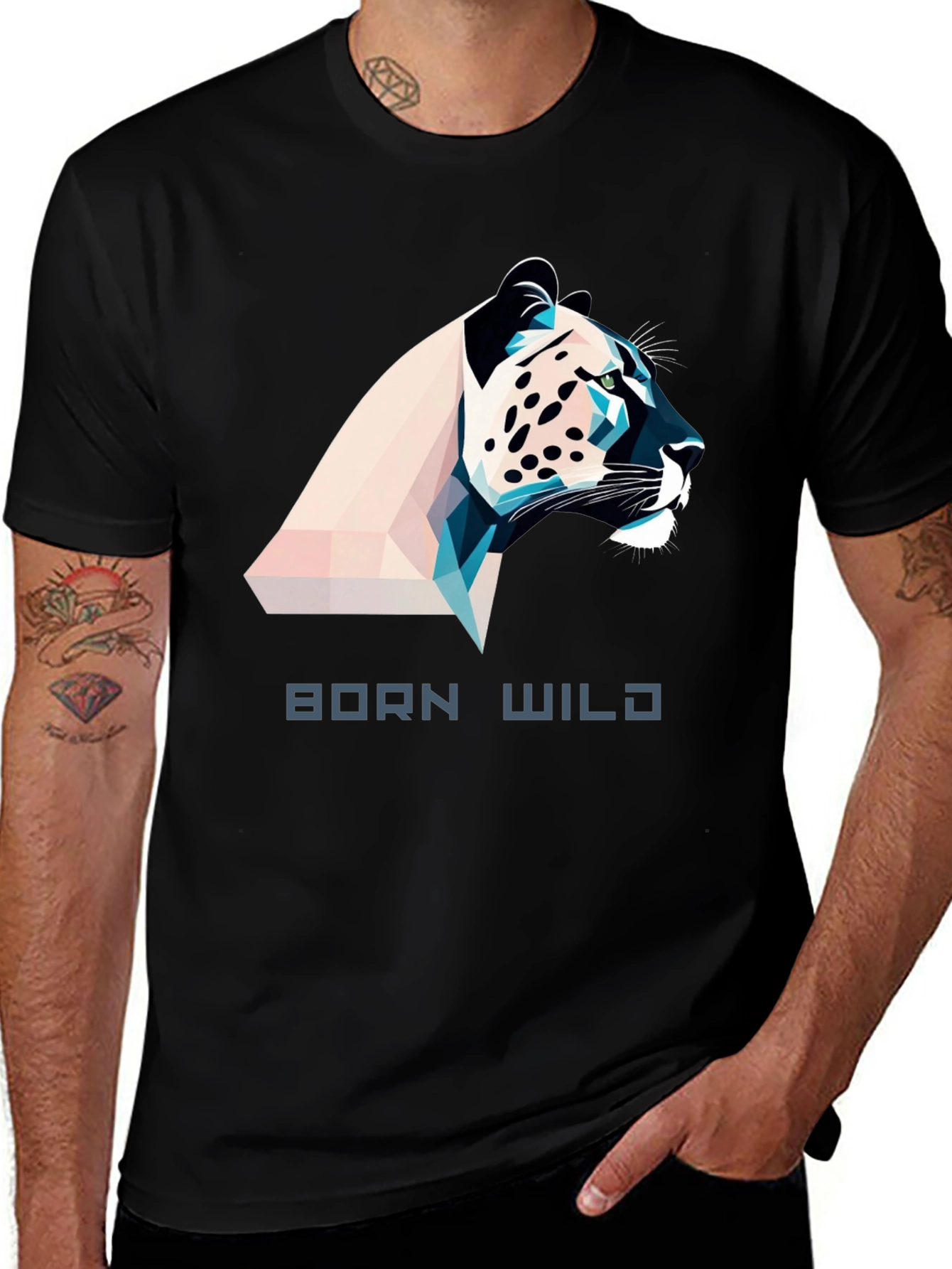 Variant 25 of Born Wild Graphic Tee - Black Men's T-Shirt