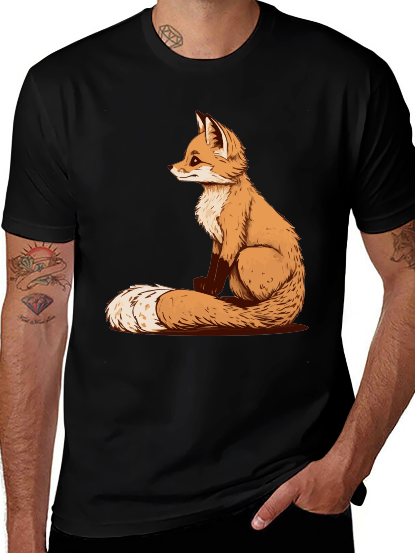Variant 25 of Fox Graphic T-Shirt - Men's Short Sleeve Crew Neck Tee