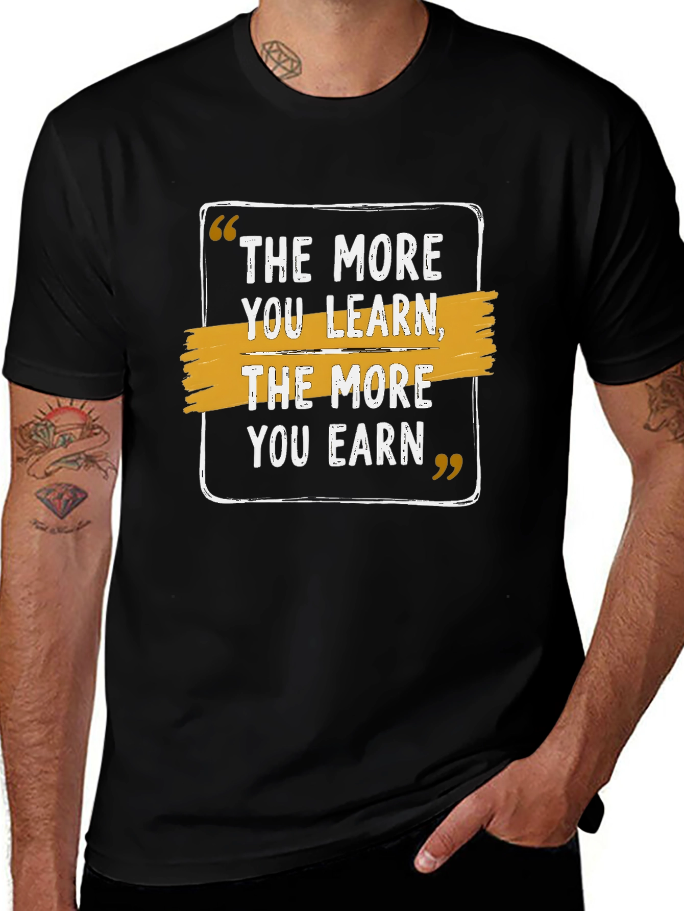 Variant 15 of The More You Learn, Earn Black T-Shirt