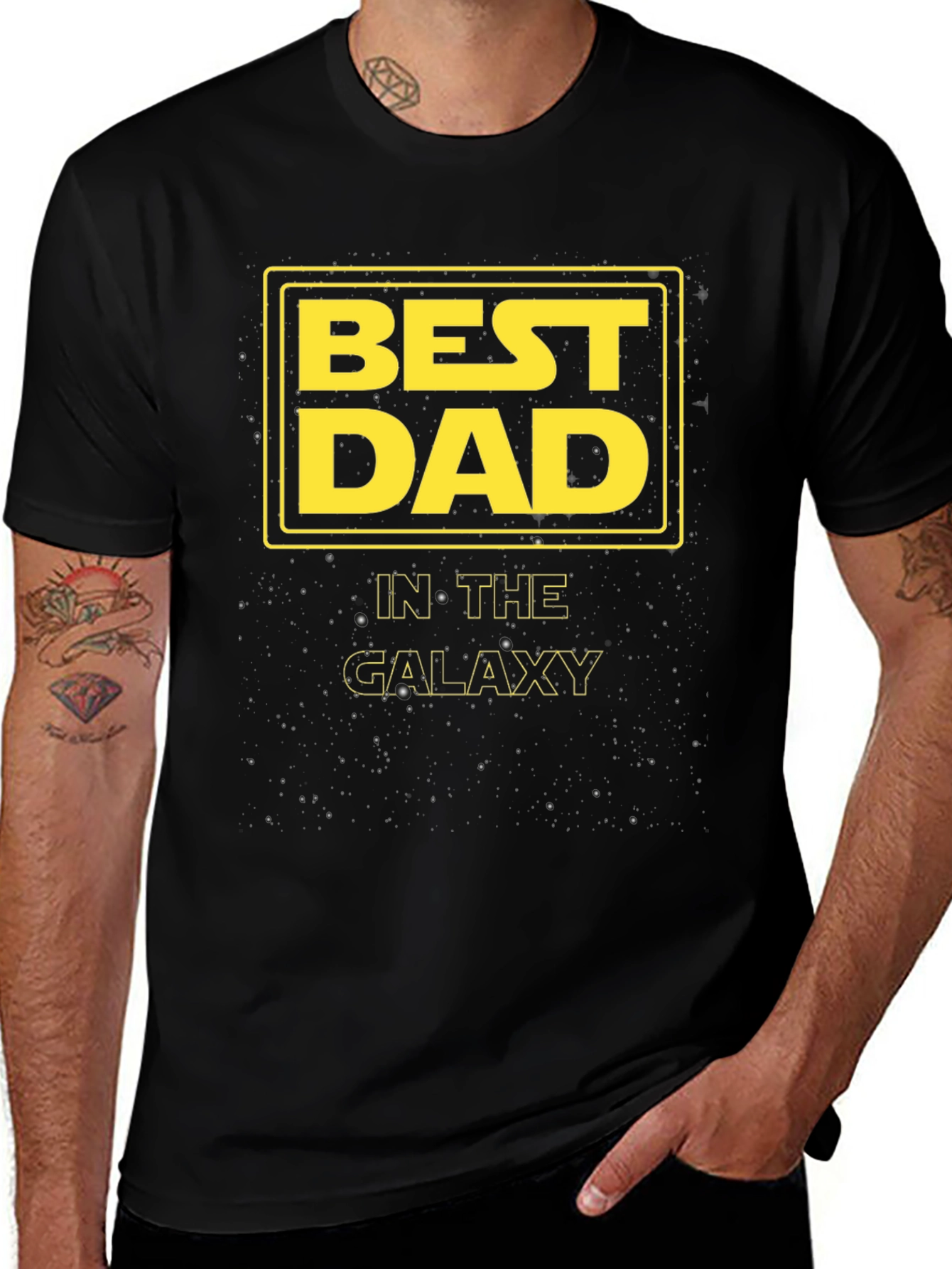 Variant 23 of Best Dad in the Galaxy Black T-Shirt