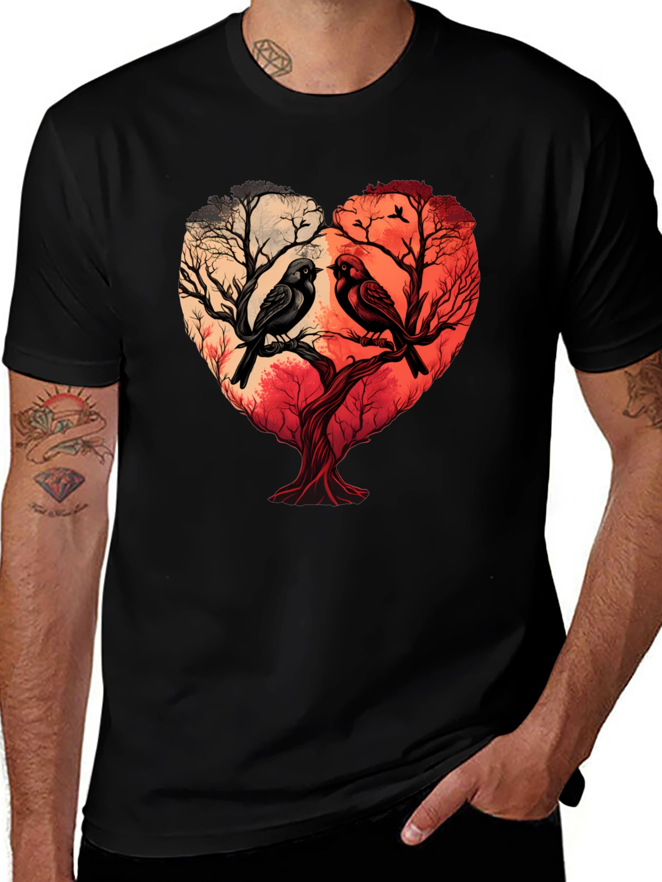 Two Birds Heart Tree Graphic Tee